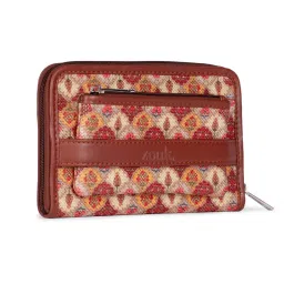 ZOUK Patiala Florals Multicolor Printed Small Zip Around Wallet for Women image 3