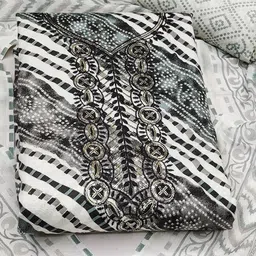 SHADOW & SAINING Printed Sequnnied Pure Cotton Unstitched Dress Material-image-80