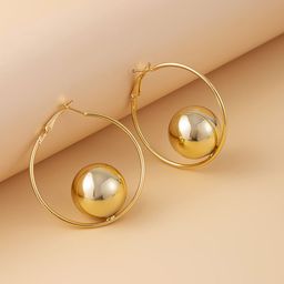 StyleCast x Revolte Gold-Plated Spherical Shaped Beaded Chunky Hoop Earrings-image-44