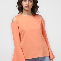 Harpa Women Peach-Coloured Solid Top-image-6