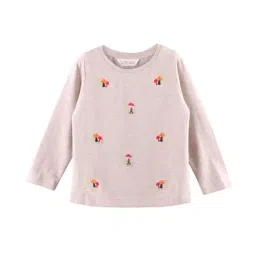 Beebay Kids Beige Embroidered T-Shirt-image-27