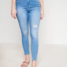 AND Light Blue Distressed Mid Rise Jeans-image-90