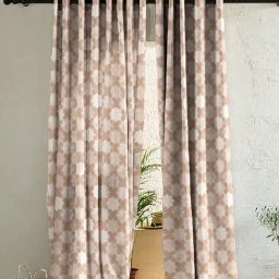 SPACES DRAPE STORY Elegent Brown Polyester 7 ft Door Curtain - Set of 2-18