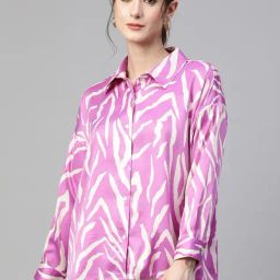Melon by PlusS Lavender & White Printed Shirt-picture-23