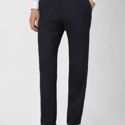Van Heusen Navy Blue Slim Fit Trousers-image-80
