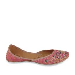 Fulkari Women's Morni Pink Ethnic Juttis-image-80