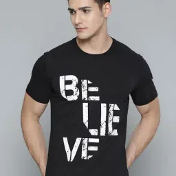 ALCIS Black Printed Round Neck T-shirt-image-42