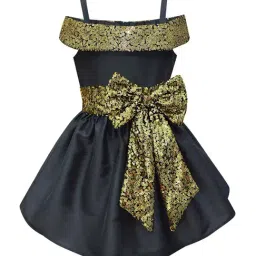 A.T.U.N. Kids Black & Gold Embellished Dress-picture-19