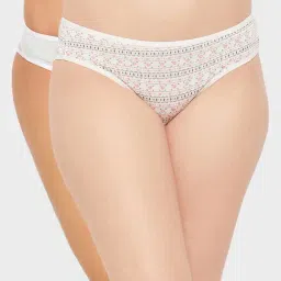 Clovia Multicolor Floral Print Bikini Panty (Pack Of 2)-image-16