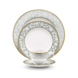 NORITAKE Peach Valley White & Grey Porcelain Rim Dinner Set-image-68