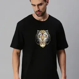 Veirdo Black Printed Oversized T-Shirt-image-45