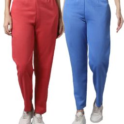 Vimal Jonney Pink & Blue Regular Fit Mid Rise Track Pants - Pack of 2-image-74