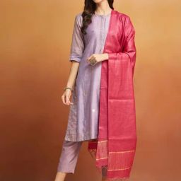 Fabindia Pink Woven Pattern Dupatta-image-109