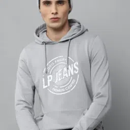 Louis Philippe Jeans Grey Cotton Regular Fit Printed Hooded Sweatshirt-picture-10