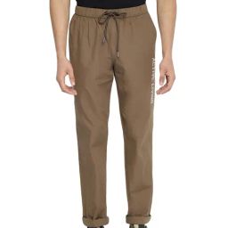 Cantabil Dark Olive Regular Fit Printed Trackpants-image-79
