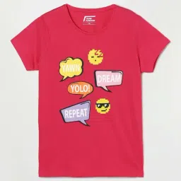 Fame Forever by Lifestyle Kids Fuchsia Printed Full Sleeves T-Shirt-image-83