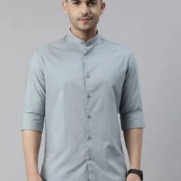 Bushirt Blue Cotton Regular fit Solid Shirt-picture-8