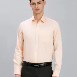 Reid & Taylor Peach Cotton Slim fit Solid Shirt-picture-12