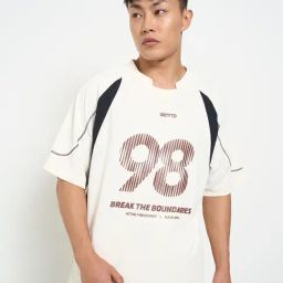Ajile By Pantaloons White Loose Fit Printed Sports T-Shirt-image-22