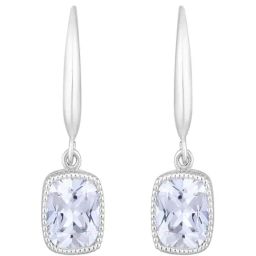 Aatmana Silver Statement Rhodium Plated Cubic Zirconia Square Drop Earring image 5