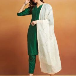 Fabindia White Embroidered Dupatta-image-13