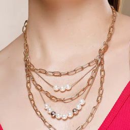 Karatcart Gold Plated Omega Chain Necklace For Women-74