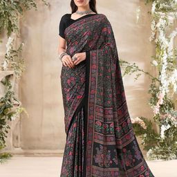 DURGA EMPORIO Floral Pure Crepe Saree-image-31