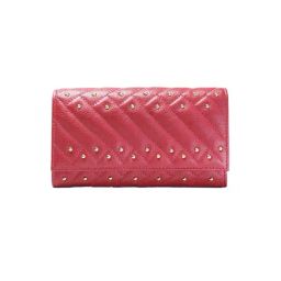 RI2K London Red Leather Quilted Tri-Fold Wallet-40
