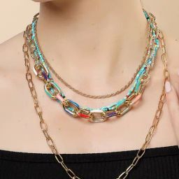 Karatcart Gold Plated Omega Chain Necklace For Women-8