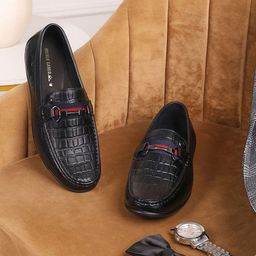 Monte Carlo Men Textured Lightweight Leather Loafers-picture-10