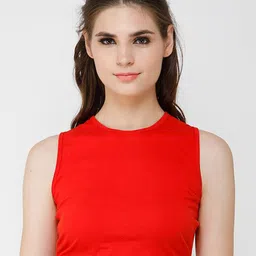 CORSICA Women Round Neck Sleeveless Cotton Styled Back Crop Top-image-94