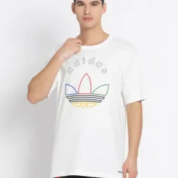 Adidas White 100% Cotton Regular Printed T-Shirt-image-28