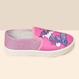 Kidsville Barbie Printed Pink & Blue Casual Slip-Ons-image-95