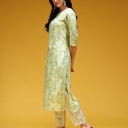 HERE&NOW Ethnic Motifs Print Kurta with Trousers & Dupatta image 5