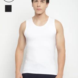 La Intimo Black & White Broad Support Gym Vest (Pack of 2)-image-29