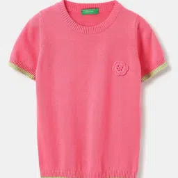 United Colors of Benetton Kids Pink Cotton Regular Fit Top-picture-12