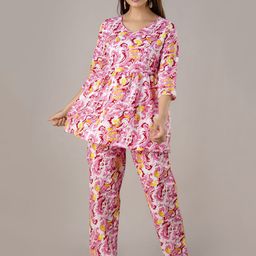 TRENDSWILL Women Paisley Printed Angrakha Gotta Patti Top with Trousers-picture-50