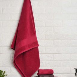 Spaces Aura Maroon & Brown Cotton 400 GSM Bath Towels & Hand Towels- Set of 4-18