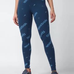 Reebok Blue Cotton Printed Sports Tights-picture-8