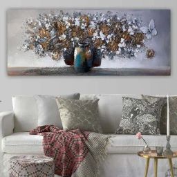 Art Street Brown & White Engineered Wood Original Oil Painting For Wall Art-18