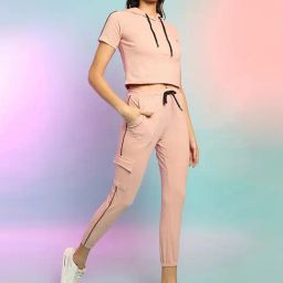 Campus Sutra Peach Cotton Co-Ords Set-image-38