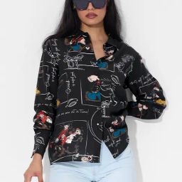The Souled Store Black Regular Fit Printed Shirt-picture-13