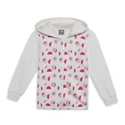 Puma Kids SUMMER CAMP White & Pink Cotton Printed Full Sleeves Hoodie-picture-46