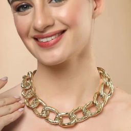 Karatcart Gold Plated Omega Chain Necklace For Women-84