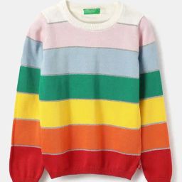 United Colors of Benetton Kids Multicolor Cotton Striped Full Sleeves Top-42