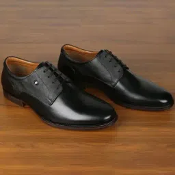 Louis Philippe Men's Black Derby Shoes-image-32