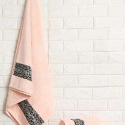 Spaces Aurum Soft Pink Cotton 500 GSM Bath Towel,Kitchen Towel & Large Towel - Set of 3-23