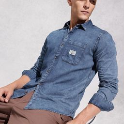 WROGN Chambray Pure Cotton Casual Shirt-picture-26