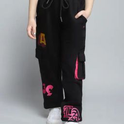 Monte Carlo Girls Printed Black Mid Rise Regular Fit Joggers-image-39