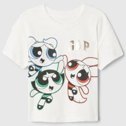 GAP Girls White Cotton Character Based T-Shirt-image-21